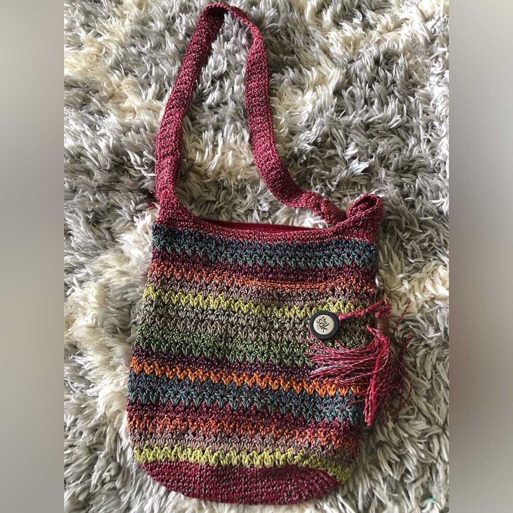 The Sak Multicolor Woven Shoulder Bag - Red, Green, Yellow, Blue, Orange, Brown